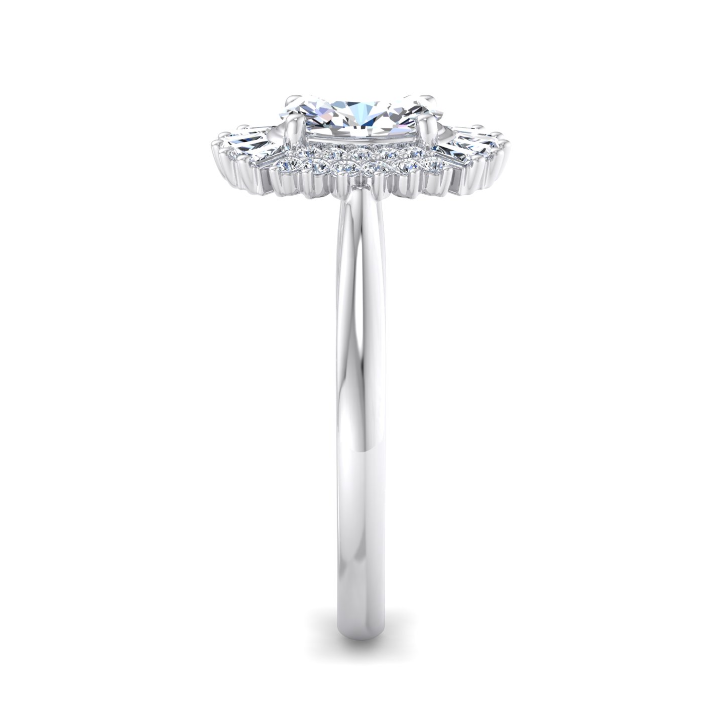 Aniyah Ballerina Style Halo Engagement Ring